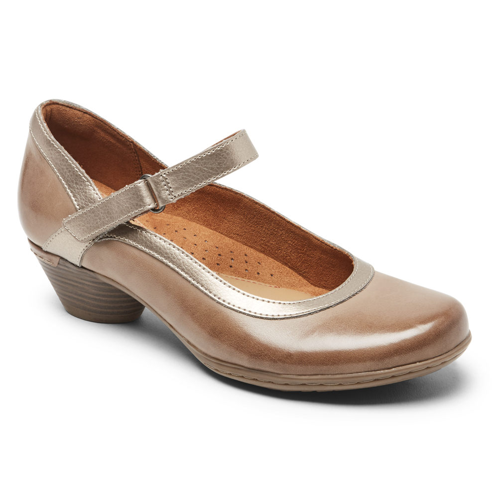 Rockport Flats For Womens Brown - Cobb Hill Laurel Mary Jane - JV0963421